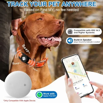 Smart Pet Tracker for Collar Dog Trackers Pet Location Tracker with Holder No Monthly Fee Compatible with Apple Airtag Find My 2