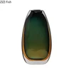 Multi-layer Painted Gradient Glass Vase Hydroponics Flower Pots Desk Decoration Artificial Floral Flowers Arrangement Vases 6