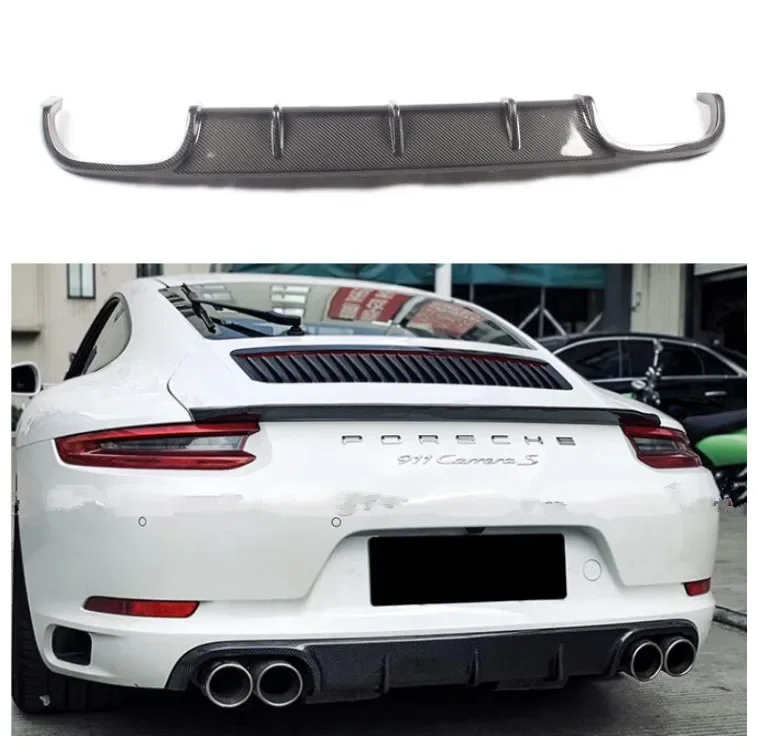 

Диффузор для заднего бампера Porsche 911 991,2 2016 2017 2018, спойлер для двери багажника из настоящего углеродного волокна