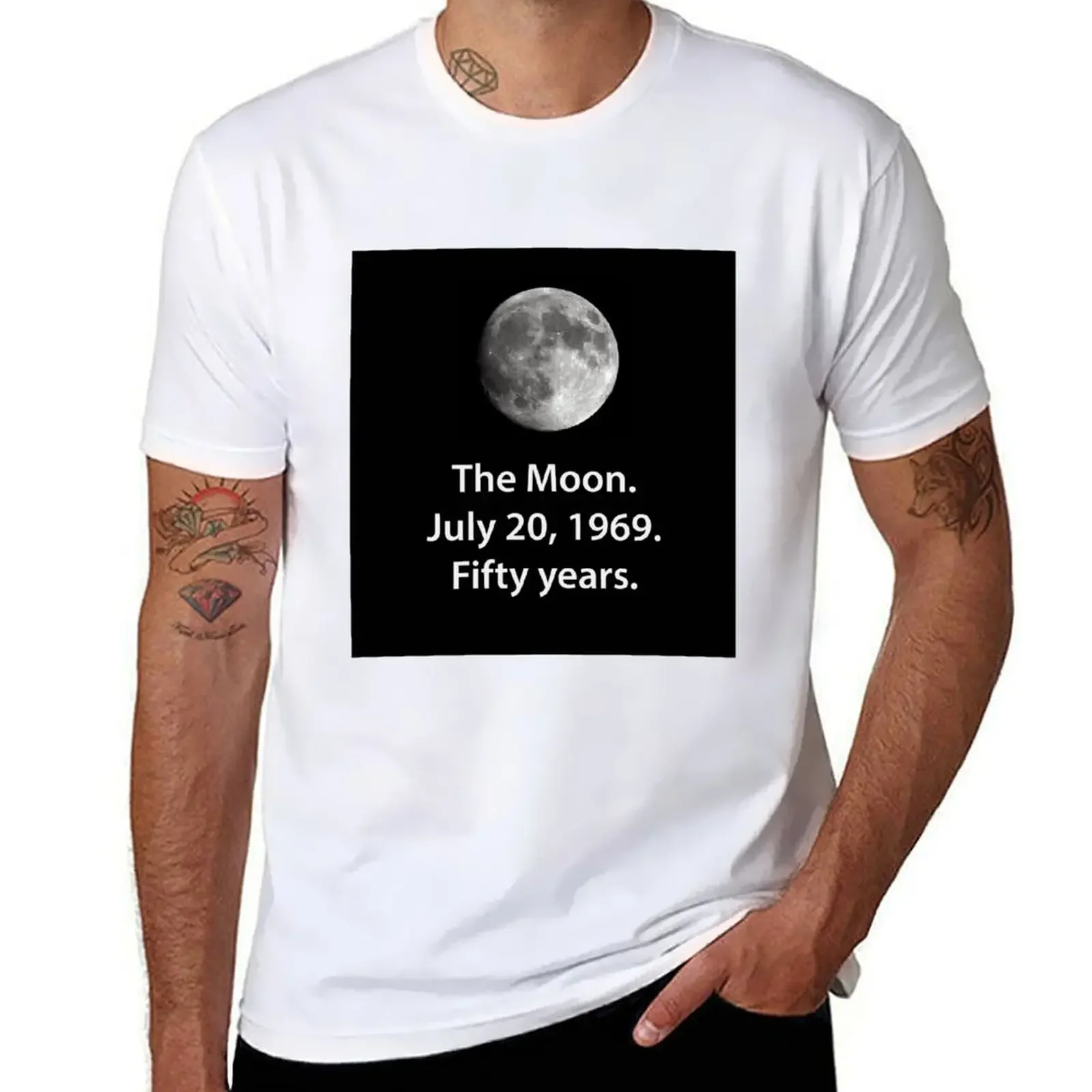 Moon Landing 50 Anni Anniversario-20 Luglio 1969 T-Shirt Abbigliamento Vintage Taglie Forti Abbigliamento Anime T-Shirt Da Uomo