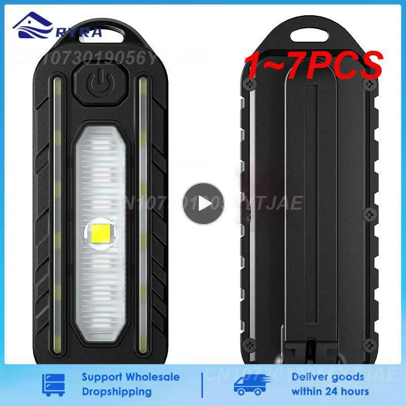 

1~7PCS Mini LED Flashlight USB Rechargeable Bike Light Portable Pocket Flashlight Keychain Lamp Taillight Flash Warning