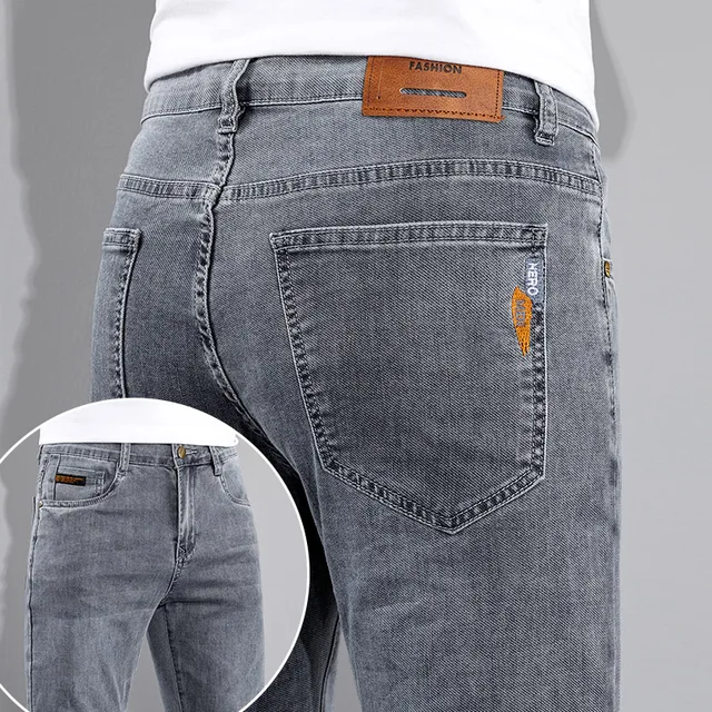 Marque de luxe printemps été hommes jean mince Denim pantalon coton bleu travail en plein air corée pantalon mâle grande taille 28-38 1