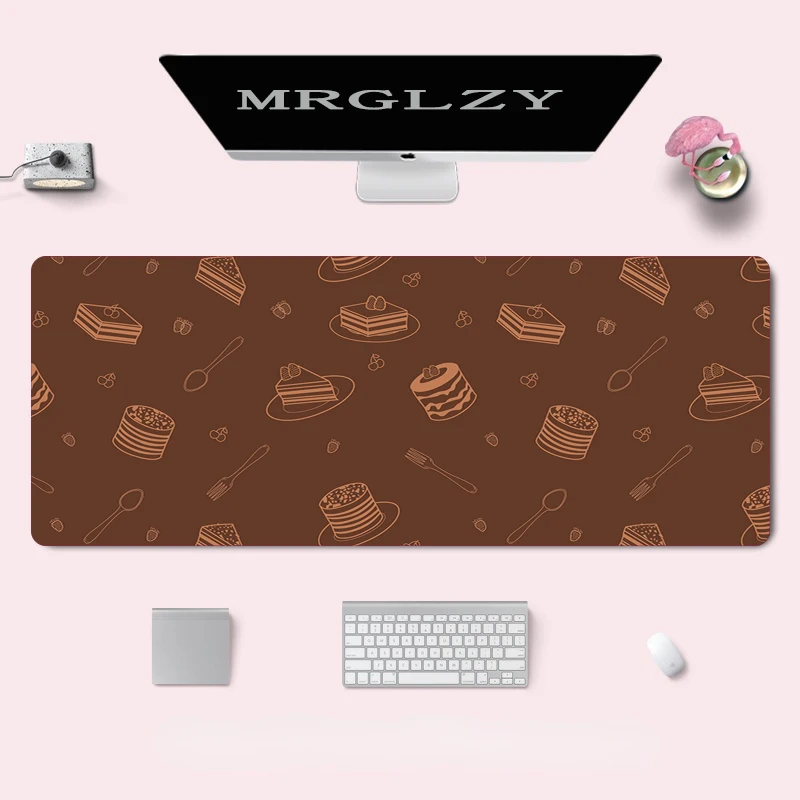 

Kawaii mousepad large net red milk tea non-slip desktop table mat student desk mat cute black cake mouse pad large game mat