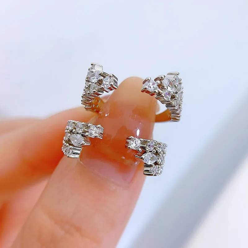 

2022 New Angel Wings Two-in-One Stacked Combination Ring 925 Silver Fashion Versatile Factory Direct Sales