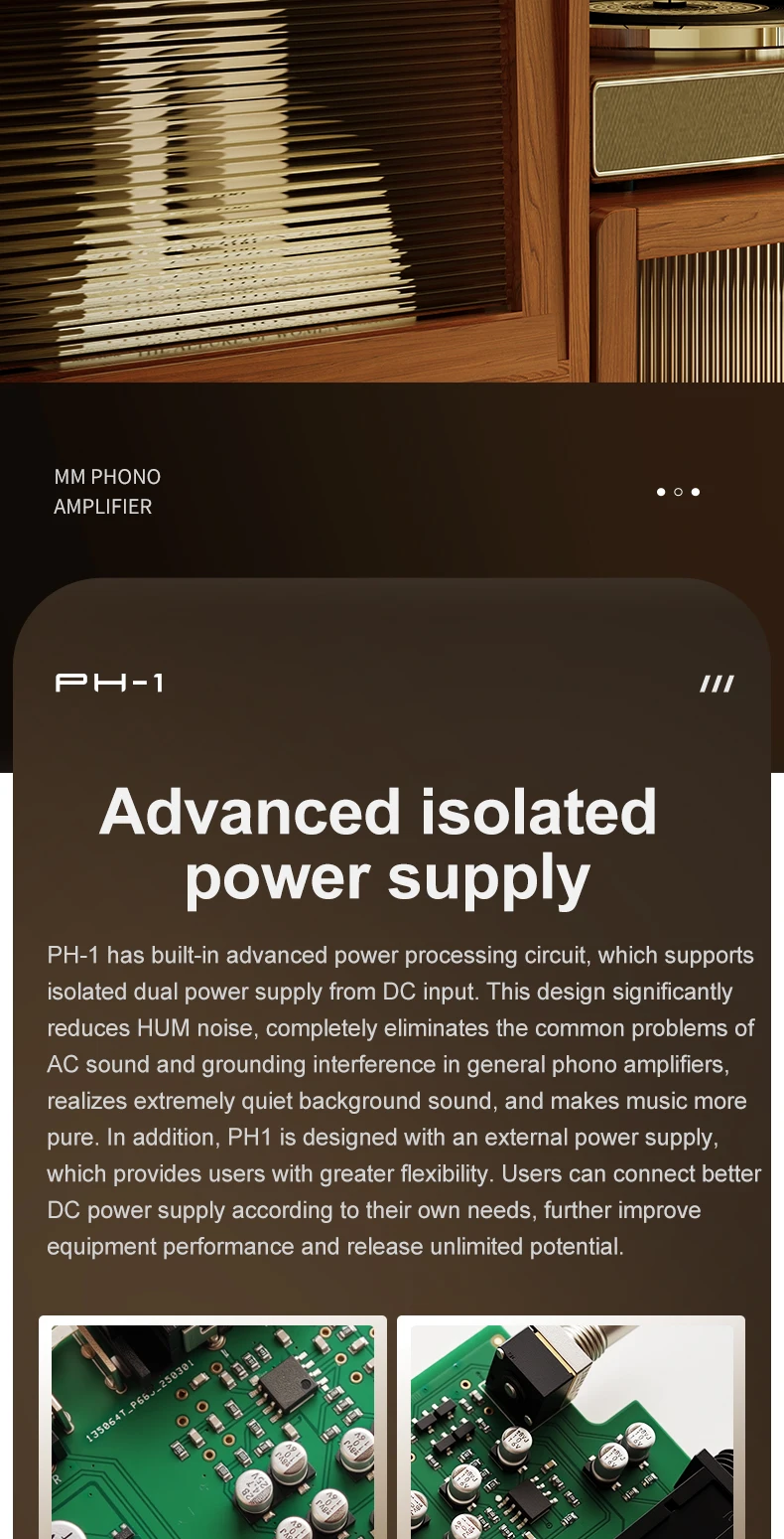 SMSL PH-1 High Fidelity MM Phono earphones Amplifier