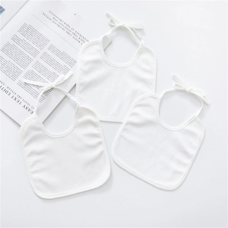 Baby Bibs 10pcs Soft Absorbent Painting DIY Blank Mouth Wipe Cloths Drool Bib Teething Babies Baby Bib Cotton Bib Set Cotton Bib