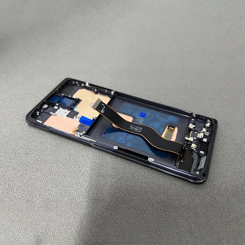 삼성 Pantalla S20 Plus LCD Display6.7 G985F 용 AMOLED 프레임 스크린 어셈블리 터치 스크린 디지타이저 휴대 전화 LCD 포함