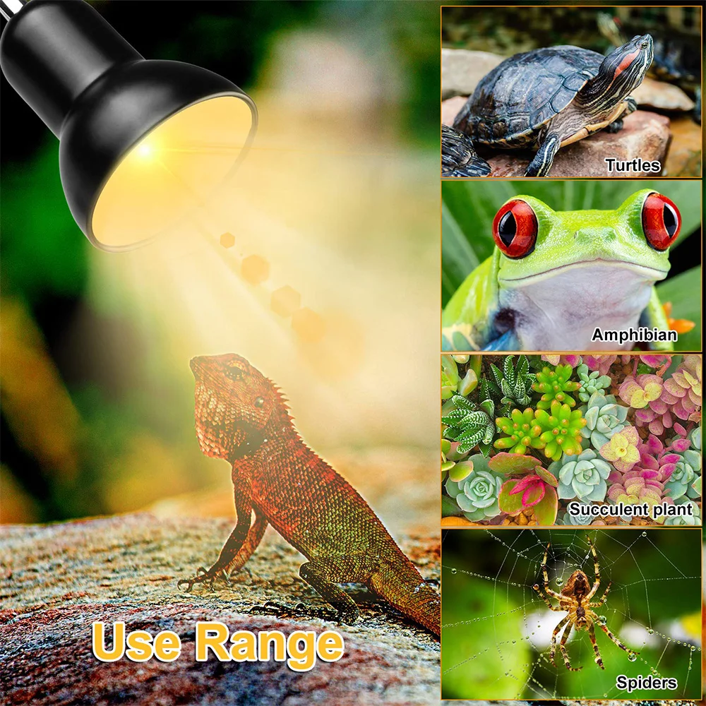 Turtle Calcium Supplement Lamp Lizard Heating Lamp E27 Reptile Shower Clip-on Lampshade Feeding Box Lighting Supplies