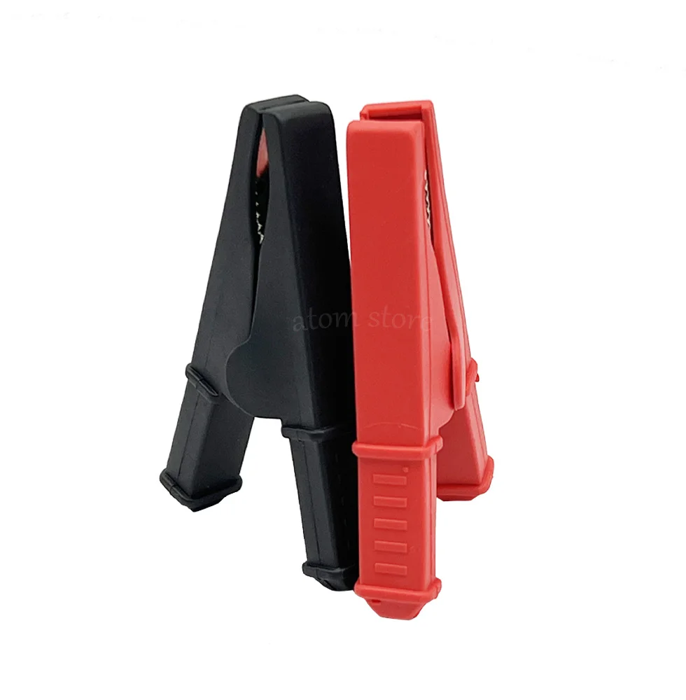2Pcs 50A Red + Black 75mm Insulated Crocodile Crocodile Car Caravan Van Battery Test Lead Clips Best Promotion Alligator Clips