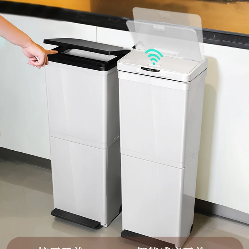 

Kitchen Trash Can Free Shipping Waste Bin Garbage Bags Organizer Luxury Designer Cubo Basura Cocina Household Cleaning Tools