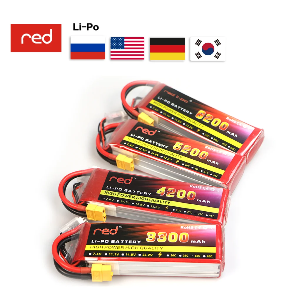 

2S 3S 4S 6S RC Drone Lipo Battery 7.4V 11.1V 14.8V 22.2V 2200 2600 3300 3500 3800 4200 420 4500 5200 6000mAh Battery XT60-T Dean