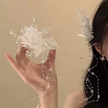 Fermagli per capelli con frange a farfalla e cristalli per donne e ragazze, stile fata, dolce principessa, accessori per capelli alla moda.