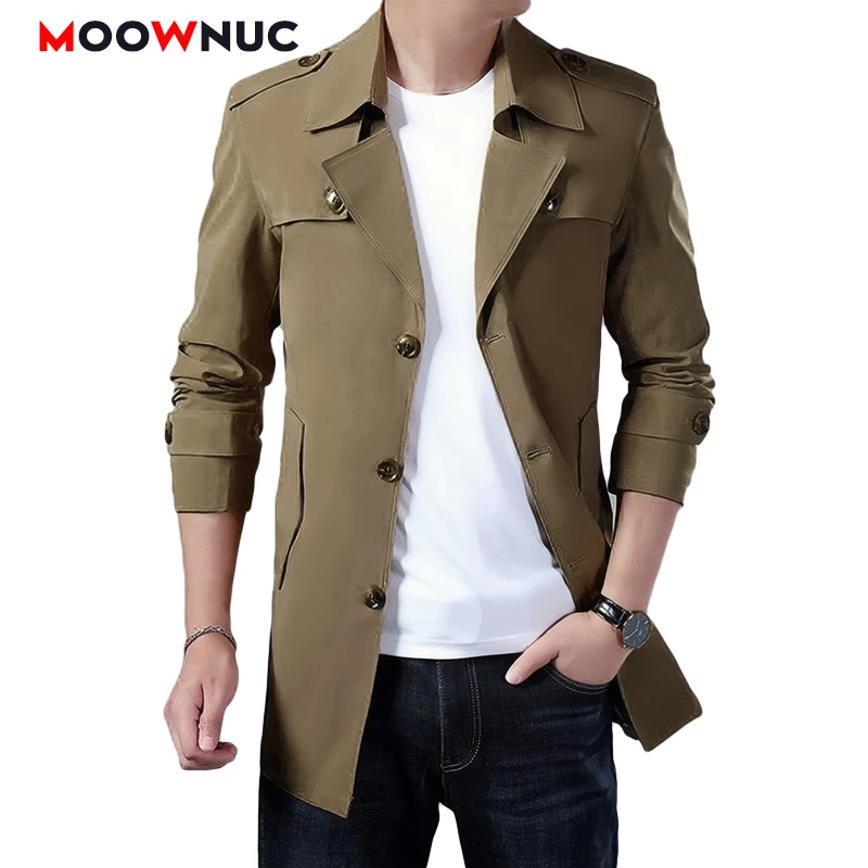 

Men's Jacket Male Casual Coat Autumn Spring Overcoat Windbreaker Outdoors Youth Windproof Hombre Coveral Plus Size Brand MOOWNUC