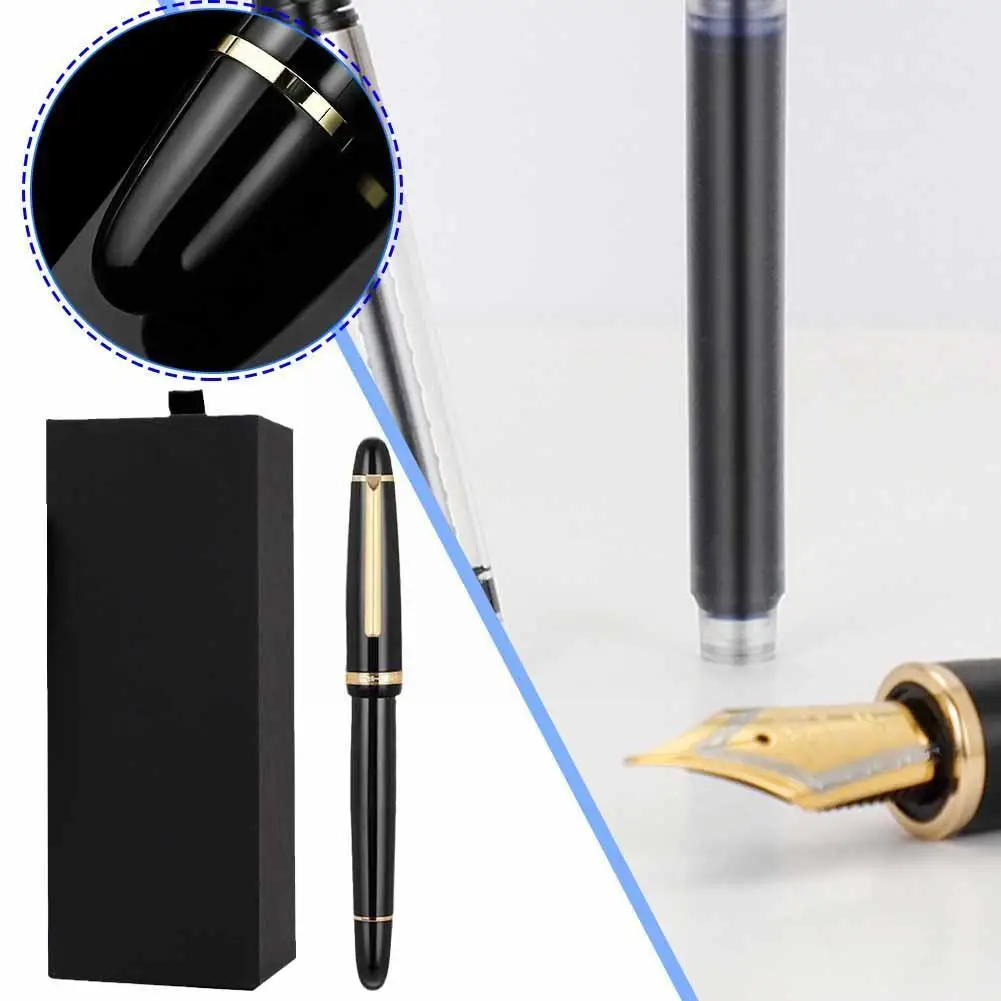 0.7/0.5mm Metal Jinhao X850 Fountain Pen Black Gold Iridium Nibs Supply