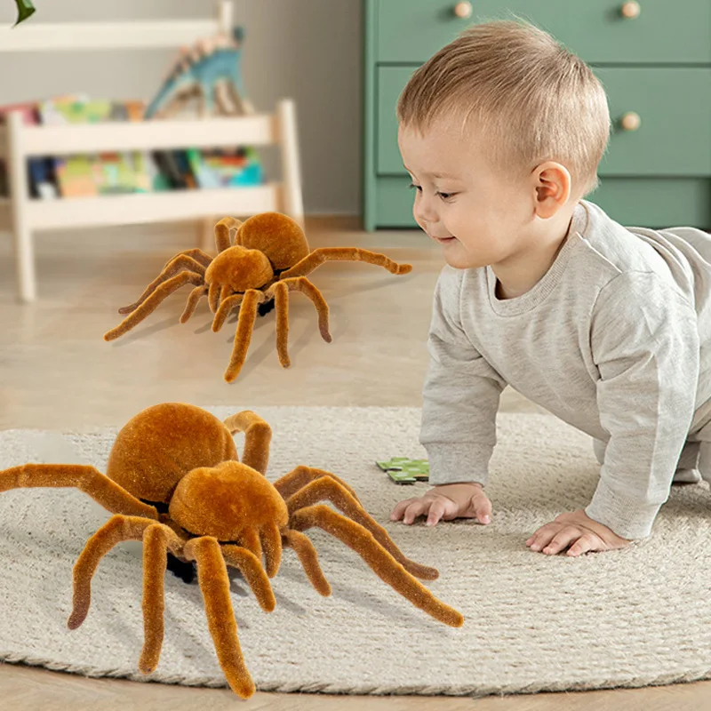 Kids Novelty Funny Spoof Toy Simulation Electric Spider Without Remote Control Arbitrary Walking Gadgets Halloween Prank Toys