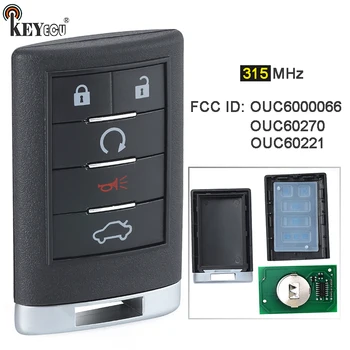 Keyforkess 315MHz ID FCC: OUC6000066 OUC60270 OUC60221 chiave remota intelligente 4 1 5 pulsanti portachiavi remoto per Cadillac CTS DTS STS