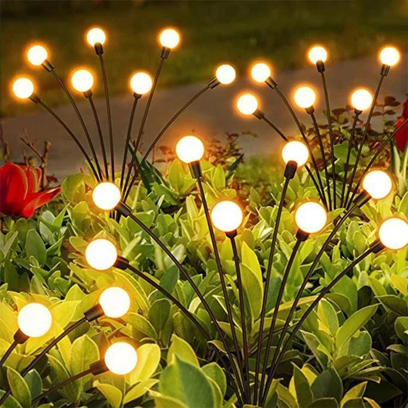 Solar LED Light Garden Decoration Outdoor Waterproof Garden Sunlight Powered Landscape Lights Firefly Lawn Lamps Balcony Decor
