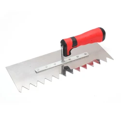 Stainless Steel Plastering Trowel Plaster Finishing Wall Tile Flooring Plaster Toothed Trowel Bricklayer Construction Tools