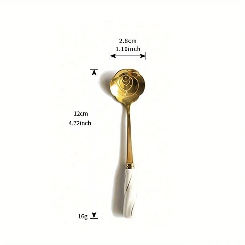 Stainless Steel Flower-Shaped Coffee Scoops Long Handle Creative Cute Spoons for Ice Cream Coffee Tea Desserts Drink Mixing