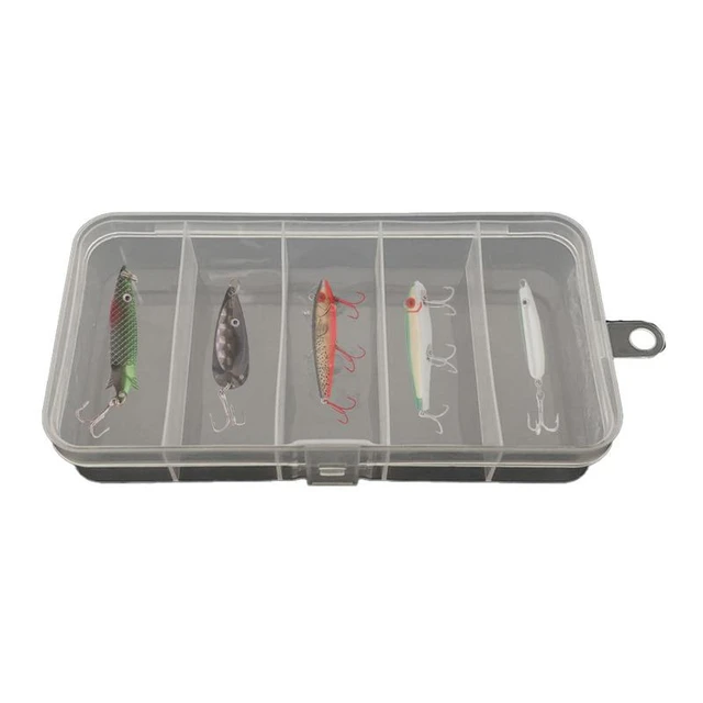 Lure Bait Storage Box Fishing Tackle Storage Box With 5 Grid Transparent  Design Fishing Lure Organizer