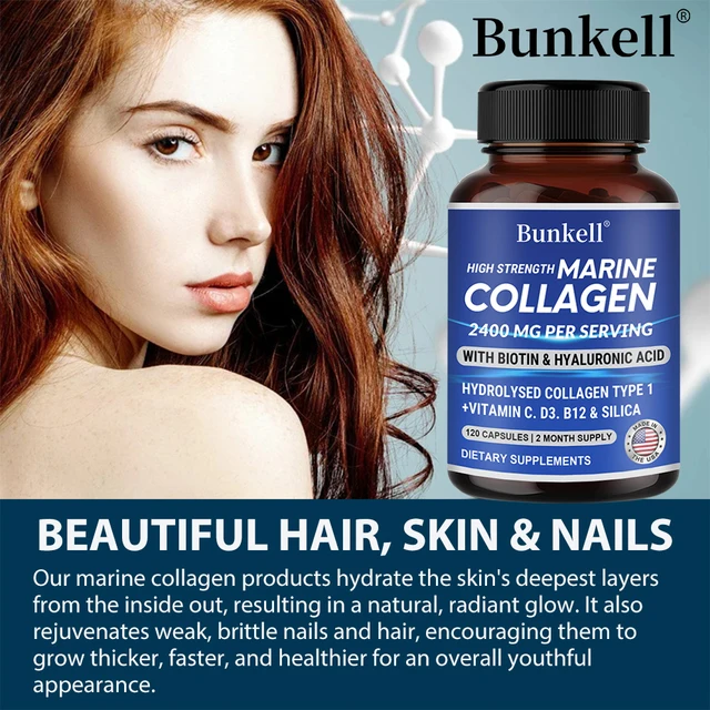 Collagen Capsules - with Biotin,Hyaluronic Acid,Support Joint Cartilage,Collagen Production and Calcium Absorption,Immune Health 3