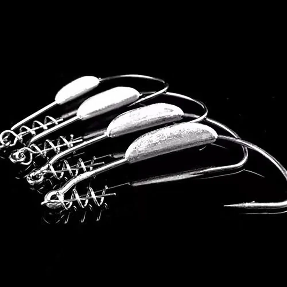 Hameçon Jig Crank GOBAIT 10PCS 2g-7g avec ressort pour leurres souples Texas Rigs pêche carnassiers