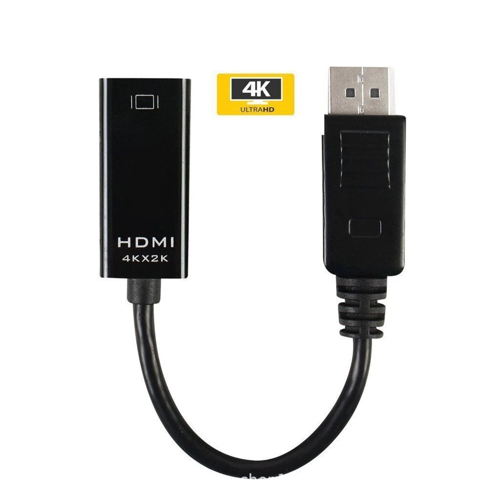 4K 디스플레이포트-HDMI 호환 어댑터 변환기, 디스플레이 포트 남성 DP-여성 HD TV 케이블 어댑터, PC tv용 비디오 오디오