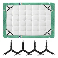 Support de drap de lit élastique réglable, 12 Clips, support fixe, attaches à Clip pour matelas, couverture, couvertures, pinces de fixation, sangle antidérapante 4