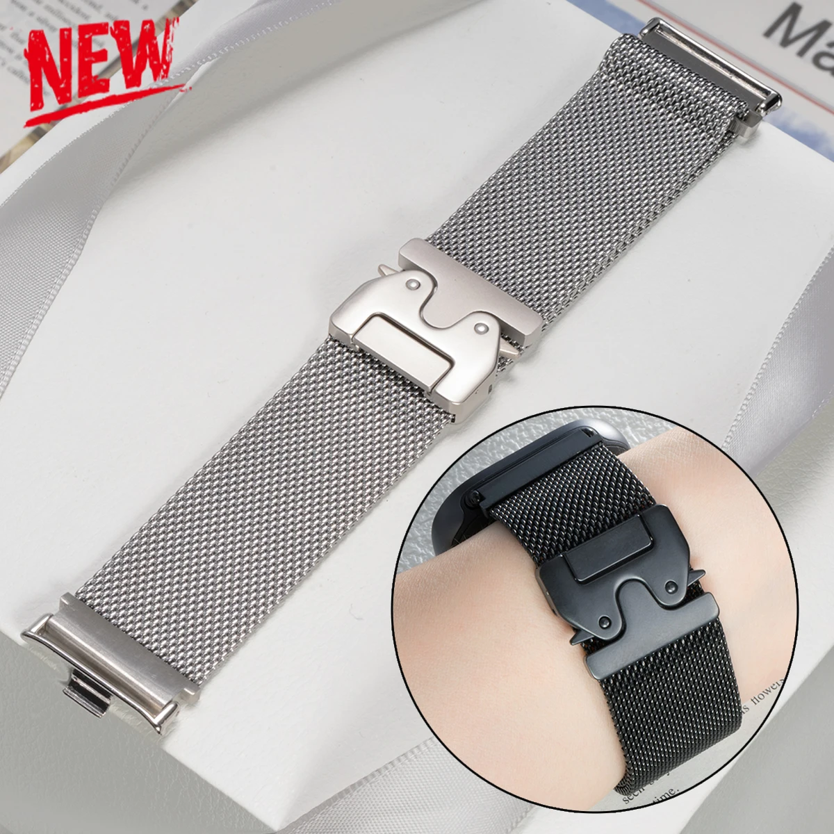 Premium 316L Stainless Steel Metal Watch Band Strap Bracelet - Universal Fit Strap Accessories