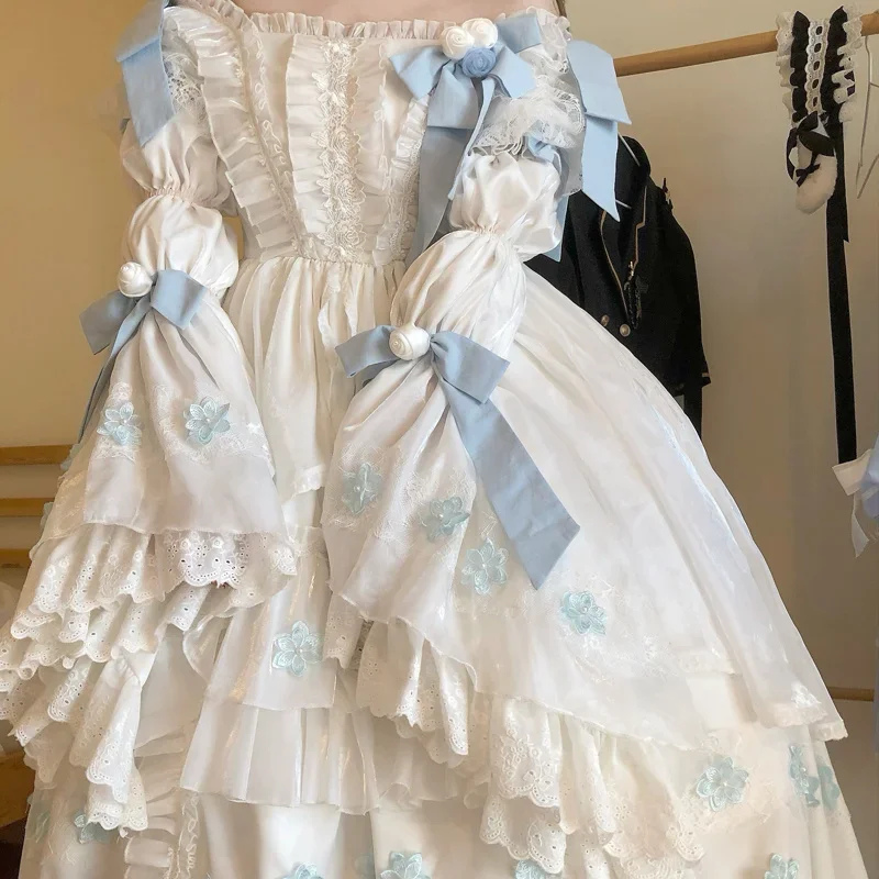 

Flower God Flora Lolita Dress Elegant Embroidered Summer Lolita Flower Wedding Dress Gorgeous Sweet JSK Princess Party Dress