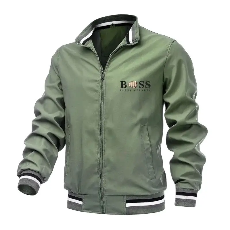 

2023 Autumn New Men's Zipper Jacket Custom Logo Printing Jacket Casual Coat