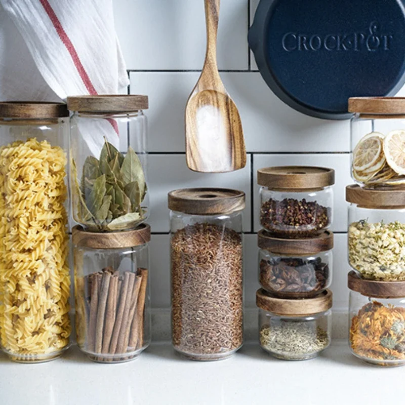Storage Jar Hermetic Pots for Food Sealed Container Tea Coffee Sugar Storage Jars Glass Jar With Lid Airtight Food Containers 3