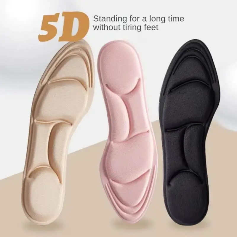 남녀공용 메모리 폼 5D 스포츠 신발 깔창, 탈취 통기성 쿠션, 발 관리 정형 외과 러닝 깔창, 5 개