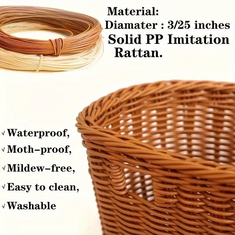 1pc Imitation Rattan Woven Bicycle Basket with Adjustable Handlebar Strap, Front Basket with Large Capacity Storage Basket