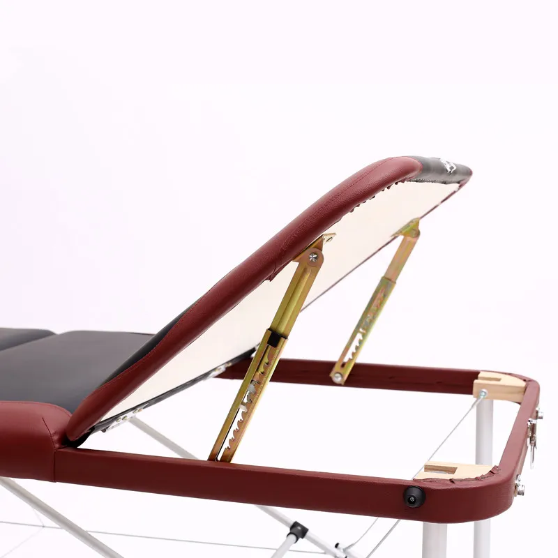 Aluminium 3 Section Massage Bed Portable Salon Furniture Wooden Bed Foldable Beauty Body Facial Spa Tattoo Thai Massage