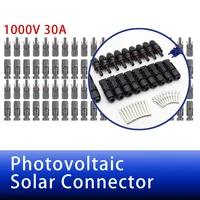 10/20/40/100/200/400/600ชิ้นขั้วต่อแผงเซลล์แสงอาทิตย์1000V ชุดเชื่อมต่อแผงเซลล์แสงอาทิตย์สำหรับ30A PV/MC สายเคเบิล2.5/4/6mm ² 1