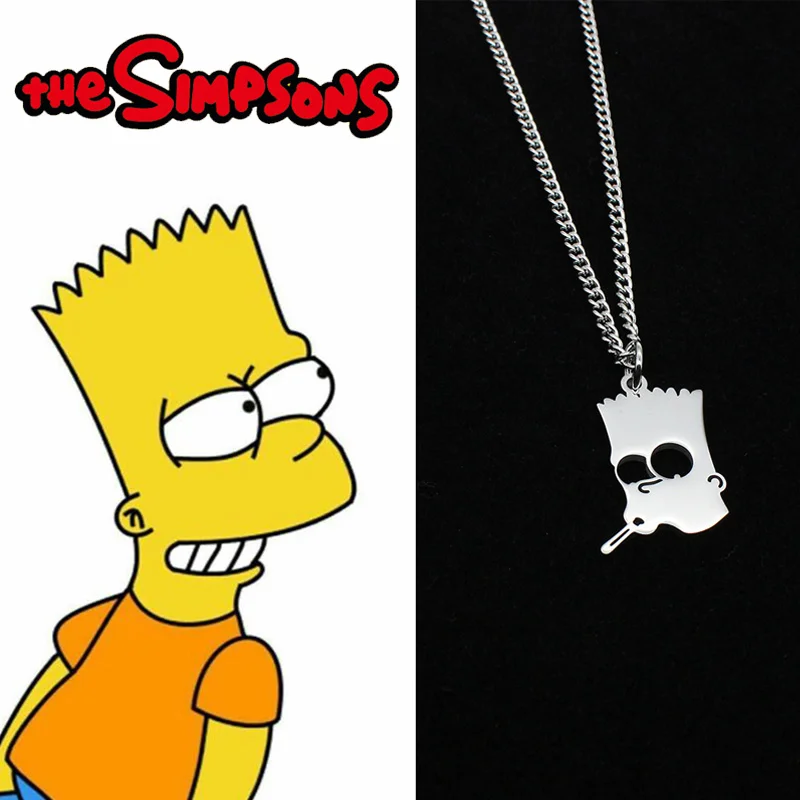 The Simpsons Bart Simpson Men Women Pendant Necklace Fashion Hollow