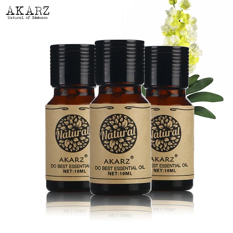 

AKARZ Rose Geranium Jasmine Essential Oil Set for Aromatherapy, Massage and Spa Bath - 10ml x 3 Bottles