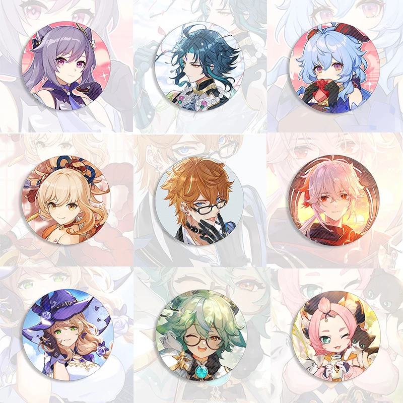

Hot Anime Game Genshin Impact 58mm Anime Badge Brooch Pin Cosplay Badge Accessories for Clothes Backpack Decoration Brooch Gift