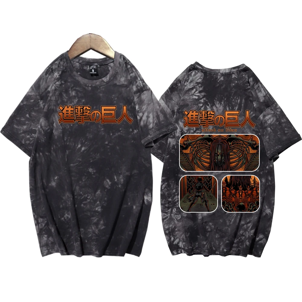 

Рубашки аниме «атака на Титанов», рубашки Эрена и Микаса, футболки с круглым вырезом и коротким рукавом для мужчин и женщин, поклонники в подарок