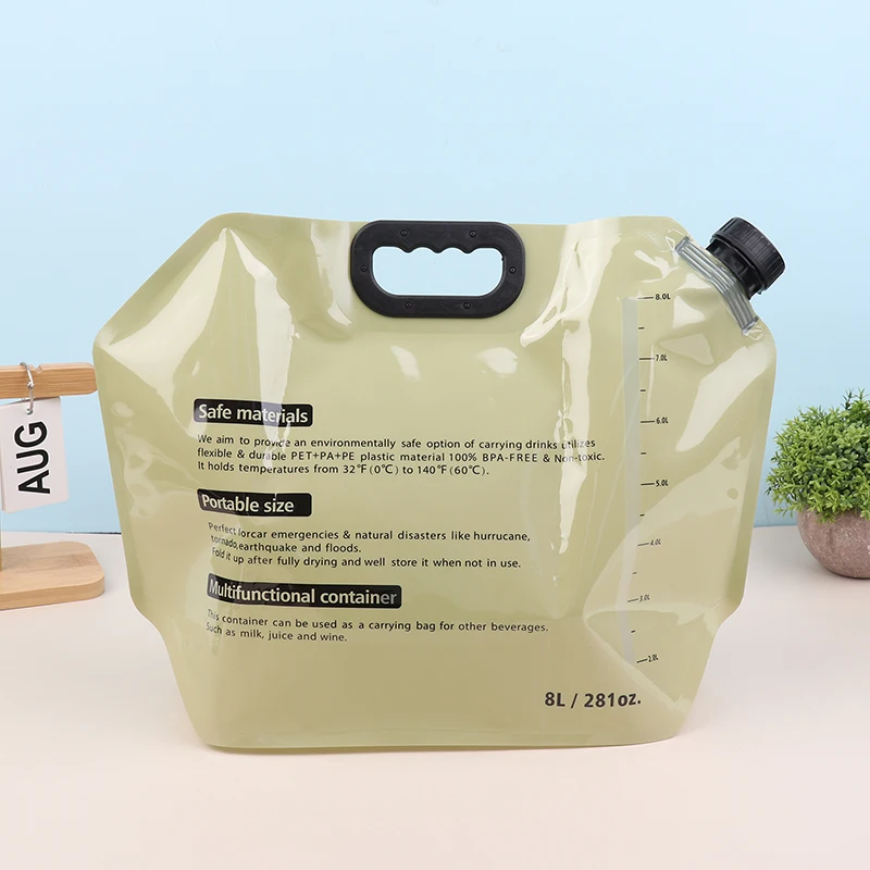 8L Tragbare Wasser Tasche Falten Eimer Wasser Behälter Krug Flasche Mit Wasserhahn Outdoor Reise Camping Mit Griff Weiche Wasser Beutel – Detail 12