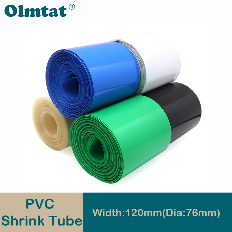 PVC 열 수축 튜브, 리튬 배터리 절연 필름 랩 보호 케이스 팩, 와이어 케이블 슬리브, 너비 120mm, 직경 76mm 