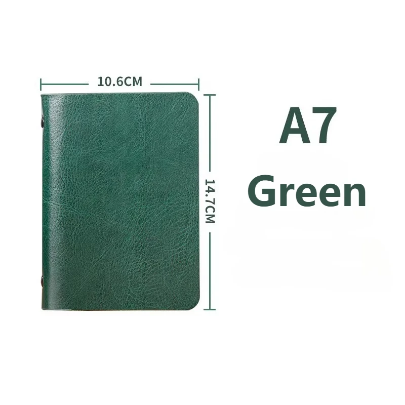 Portable Leather Cover Spiral Notebook - Blank Inner Planner Journal and DIY Travel Diary