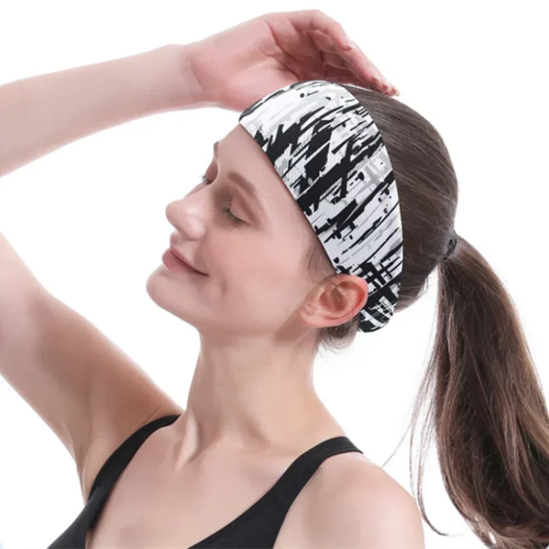 다채로운 스포츠 머리띠 Sweatband 높은 탄성 체육관 러닝 요가 헤어 밴드 통기성 여성 야외 스포츠 테니스 Headwrap 1pc