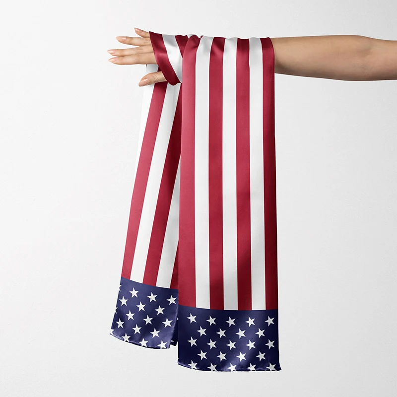 15X135cm holiday party sports patriotic polyester scarves