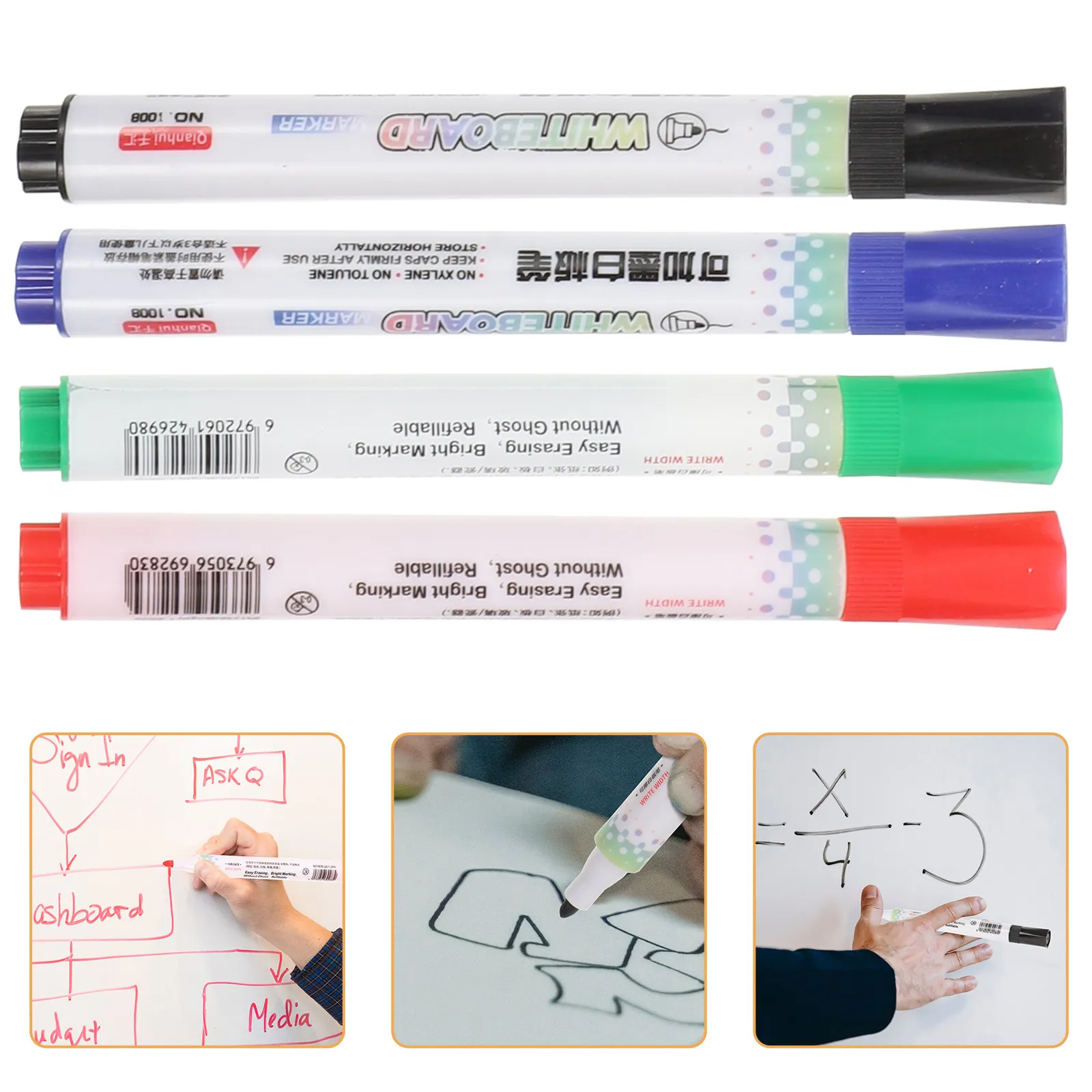 20Pcs 화이트보드 마커 유리 종이 플라스틱 화이트보드 홈 오피스용 고급 무취 친환경 부드러운 필기 마커