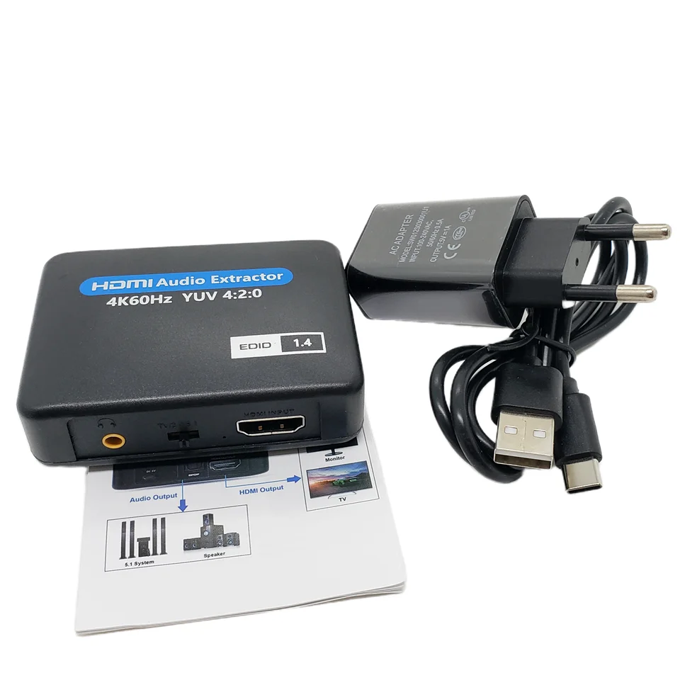 4K@60Hz HDMI Audio Extractor 4K HDMI to HDMI Optical Toslink SPDIF