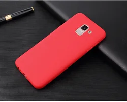 Soft Candy Color Silicone Matte Case - Ultra Slim and Protective for A6 Plus 2018 (Red)