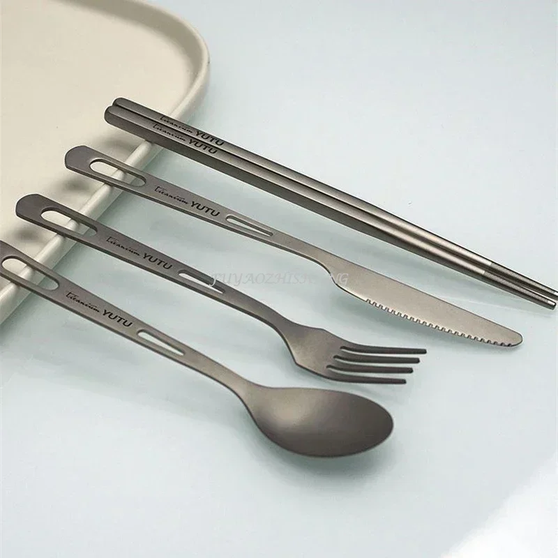 Pure Titanium Tableware Set Outdoor Travel Camping Set - Image 4