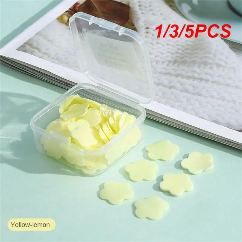 

1/3/5PCS Box Portable Hand Washing Toilet Soap Slice Disposable Petal Soaps Flakes Skin Friendly Fresh Soap Paper Household